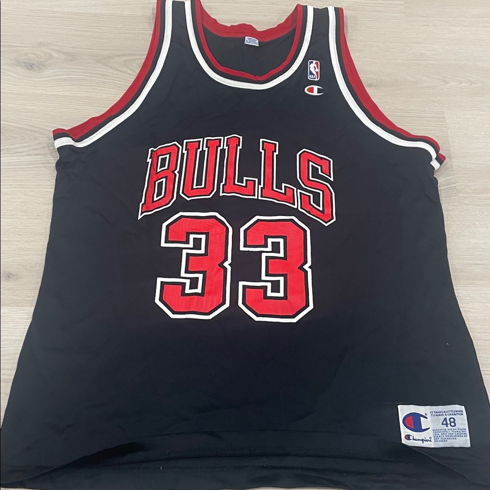 Champion Bulls Black Jersey with Red and White Details